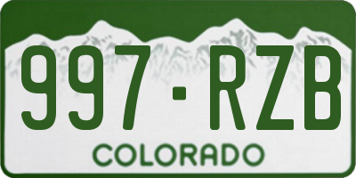 CO license plate 997RZB
