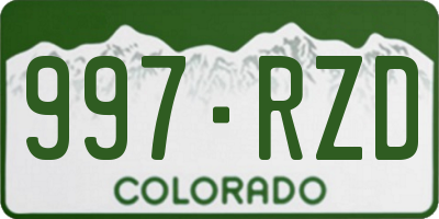 CO license plate 997RZD