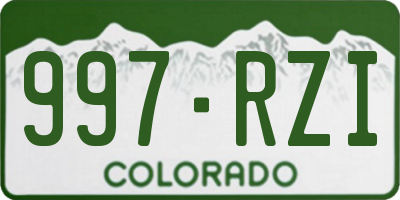 CO license plate 997RZI