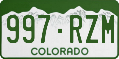 CO license plate 997RZM