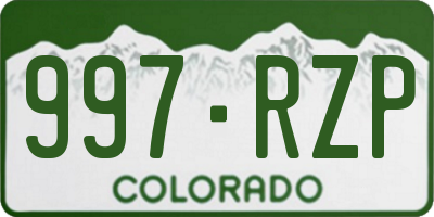 CO license plate 997RZP