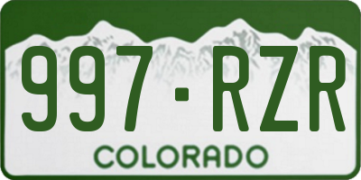 CO license plate 997RZR