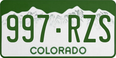 CO license plate 997RZS