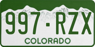 CO license plate 997RZX