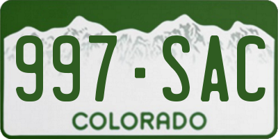 CO license plate 997SAC