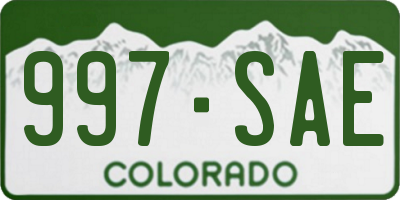 CO license plate 997SAE