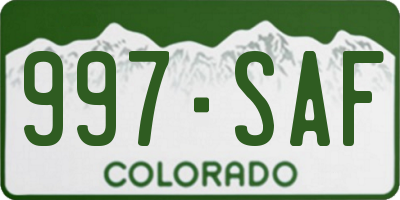 CO license plate 997SAF