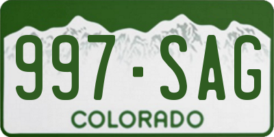 CO license plate 997SAG