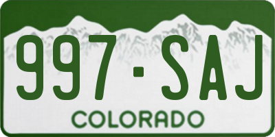 CO license plate 997SAJ
