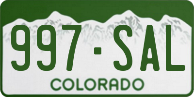 CO license plate 997SAL