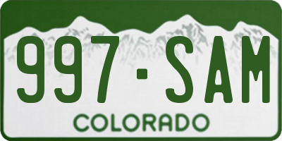 CO license plate 997SAM
