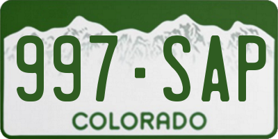 CO license plate 997SAP