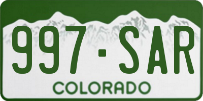 CO license plate 997SAR