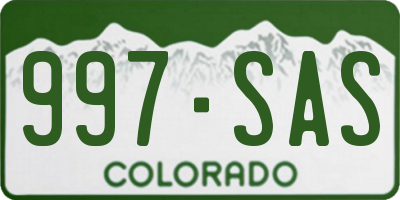 CO license plate 997SAS