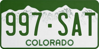 CO license plate 997SAT