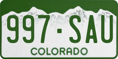 CO license plate 997SAU