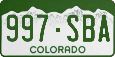 CO license plate 997SBA