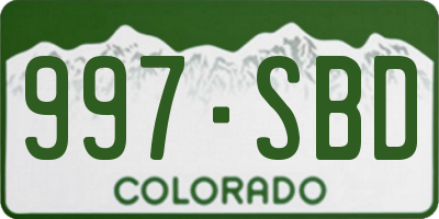 CO license plate 997SBD