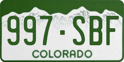 CO license plate 997SBF