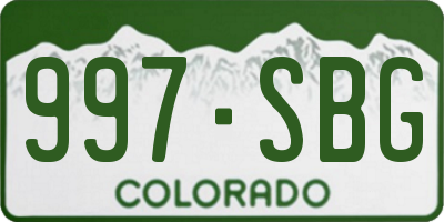 CO license plate 997SBG