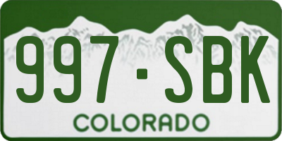 CO license plate 997SBK