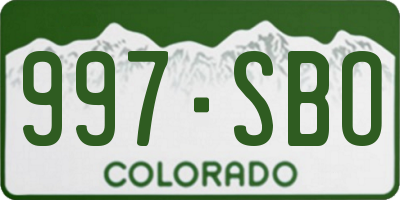 CO license plate 997SBO