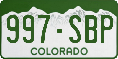 CO license plate 997SBP