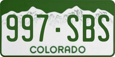CO license plate 997SBS