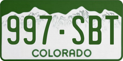 CO license plate 997SBT