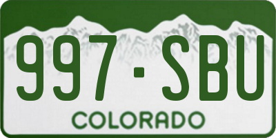 CO license plate 997SBU