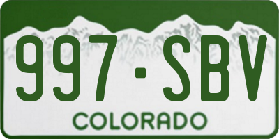 CO license plate 997SBV