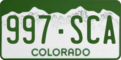 CO license plate 997SCA