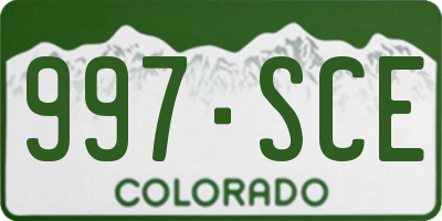 CO license plate 997SCE