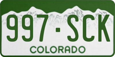 CO license plate 997SCK