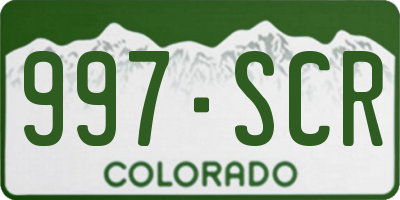CO license plate 997SCR