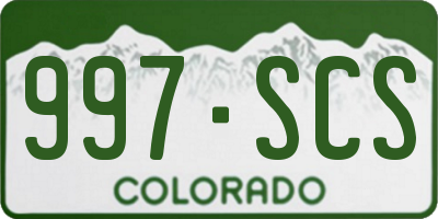 CO license plate 997SCS