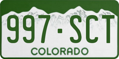 CO license plate 997SCT