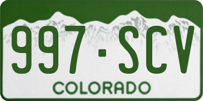 CO license plate 997SCV