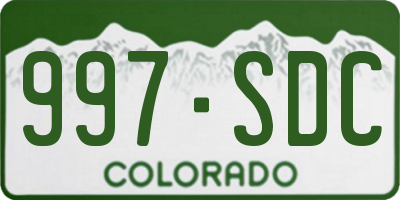CO license plate 997SDC