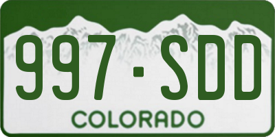 CO license plate 997SDD