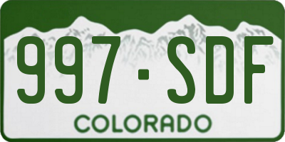 CO license plate 997SDF