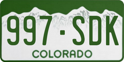 CO license plate 997SDK