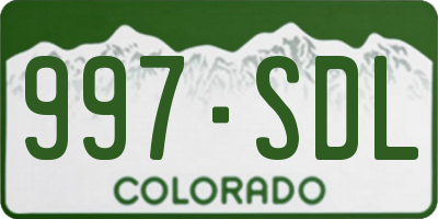 CO license plate 997SDL