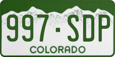 CO license plate 997SDP