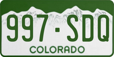 CO license plate 997SDQ