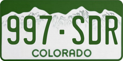 CO license plate 997SDR