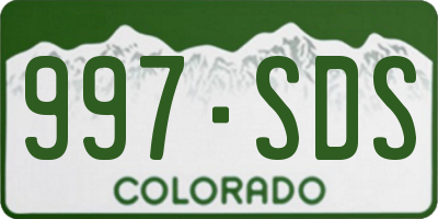 CO license plate 997SDS