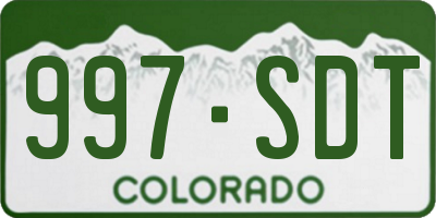 CO license plate 997SDT