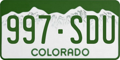 CO license plate 997SDU