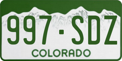CO license plate 997SDZ